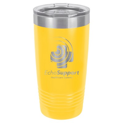 Polar Camel 20 oz. Yellow Vacuum Insulated Ringneck Tumbler with Clear Lid