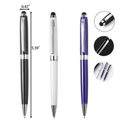 2-in-1 Metal Ballpoint Pen with Stylus Tip