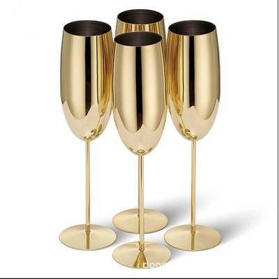 8 Oz. Golden Stainless Steel Champagne Flute
